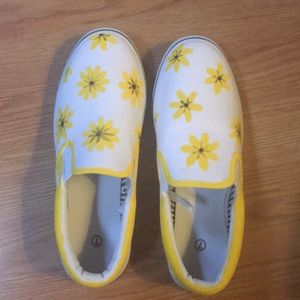 Hand painted white slip ons. Women’s size 7.